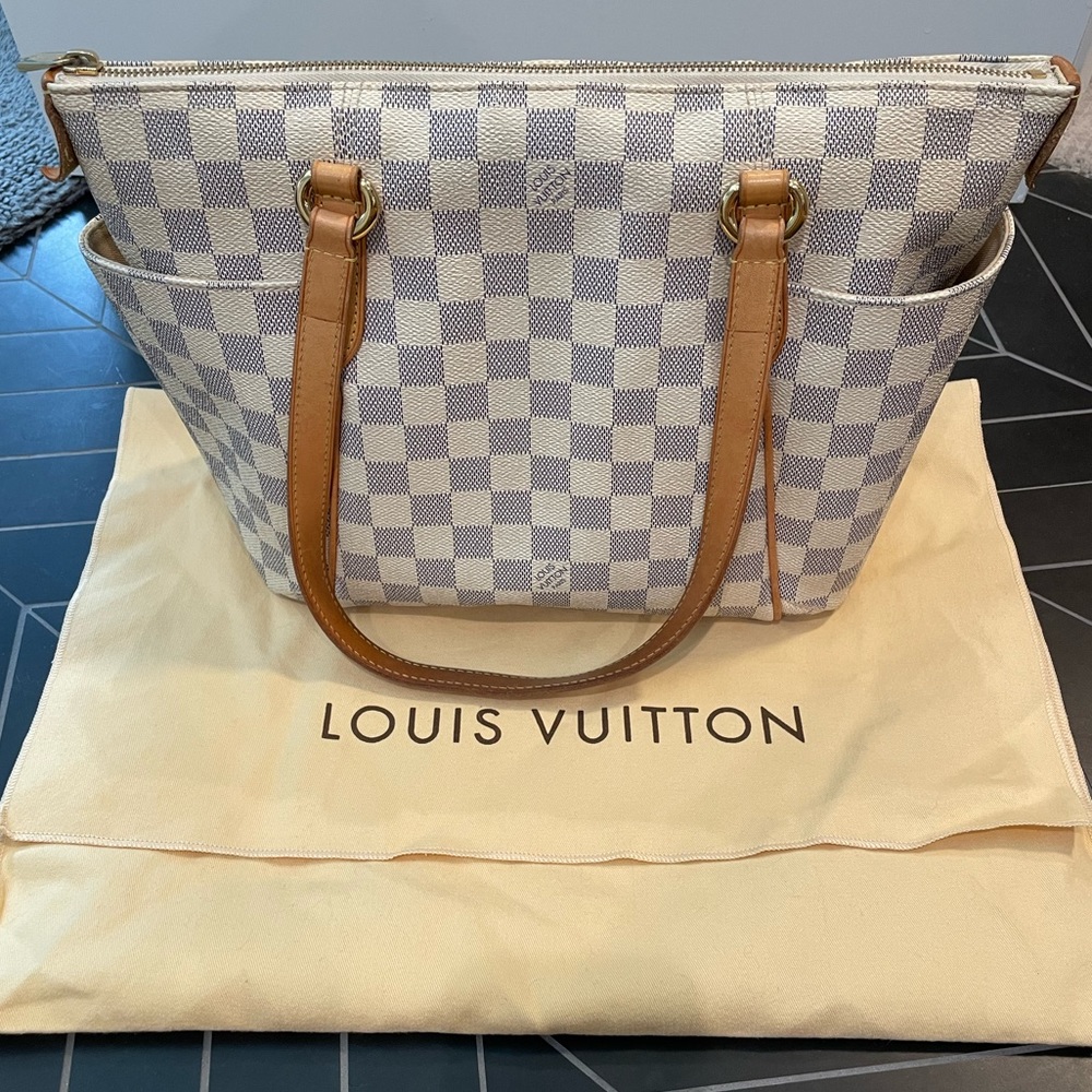Louis Vuitton Damier Azur Totally PM Shoulder Bag Tote
